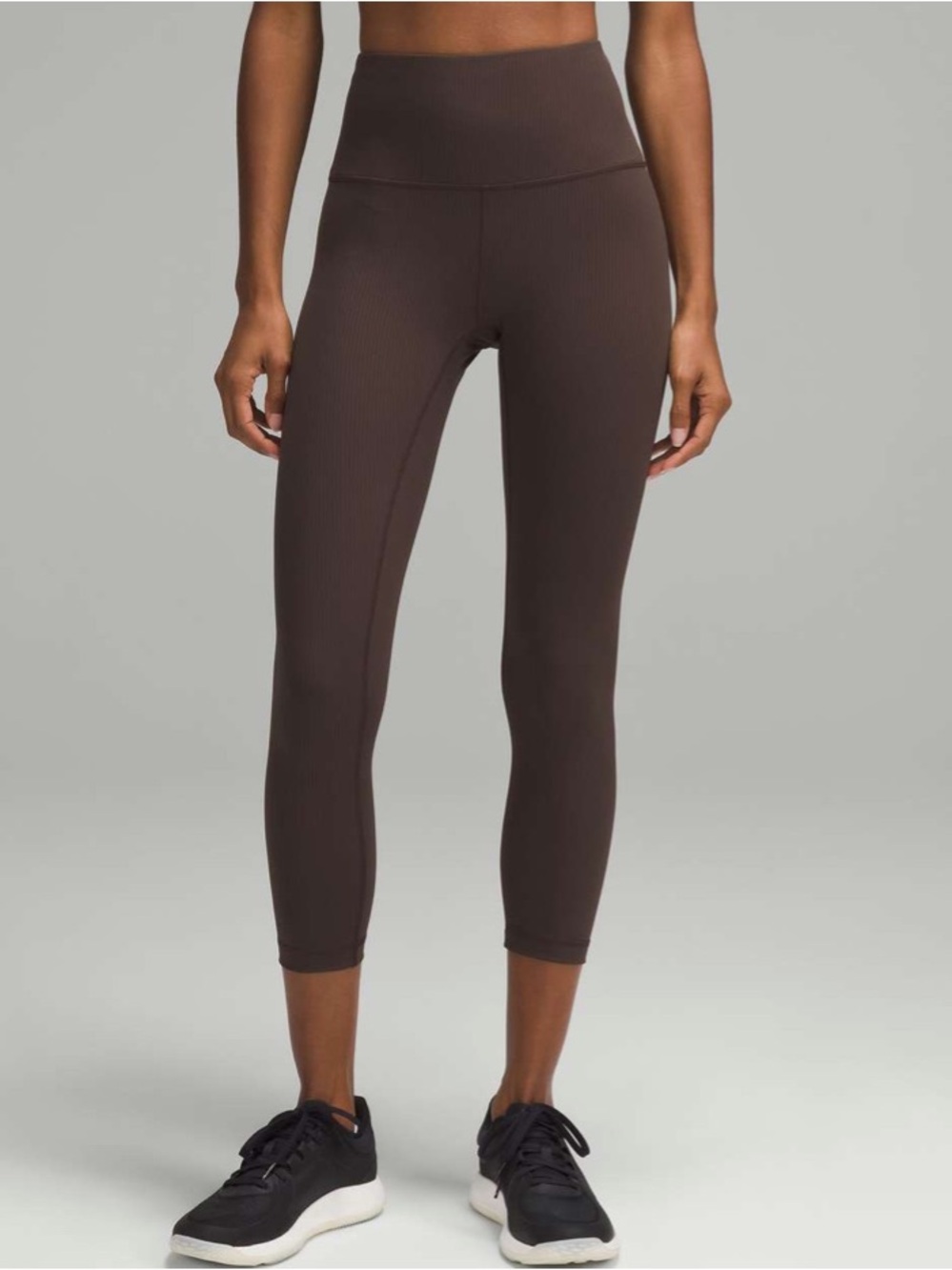 NWT Lululemon Wunder Train Ribbed HR Crop 23” Leggings Espresso Brown